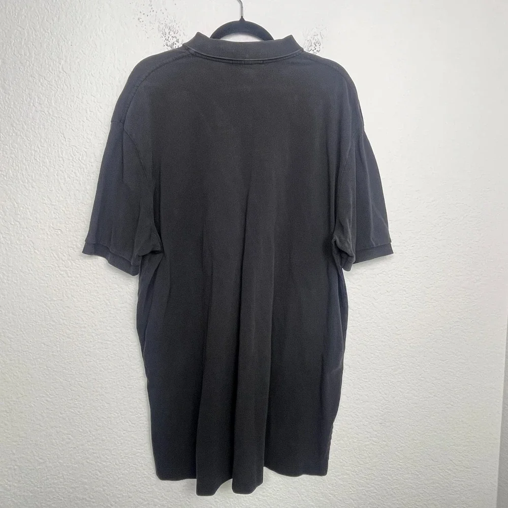 Polo Ralph Lauren Polo Shirt Mens‎ 2XL Black Cotton Pony Logo Side Slit Golf